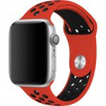 Wholesale Breathable Sport Strap Wristband Replacement for Apple Watch Series 9/8/7/6/5/4/3/2/1/SE - 41MM/40MM/38MM (Red Black)